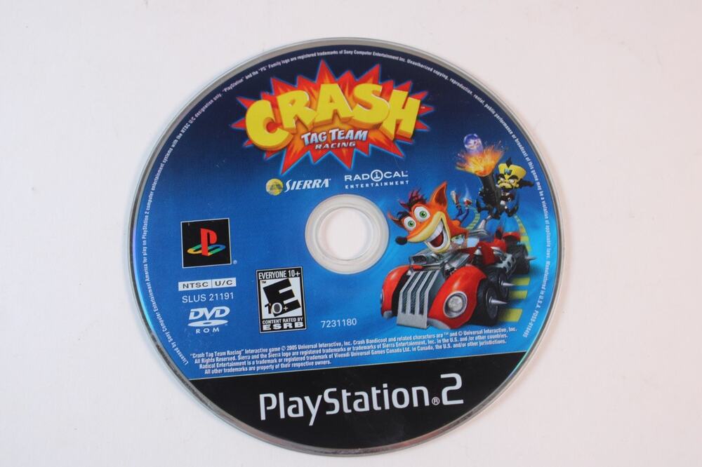 Crash: Tag Team Racing (Sony PlayStation 2, 2005, PS2) Disc Only, Tested/Works